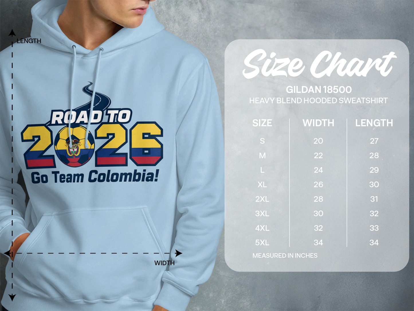 Road to 2026 Go Team Colombia Heavy Blend Hooded Sweatshirt