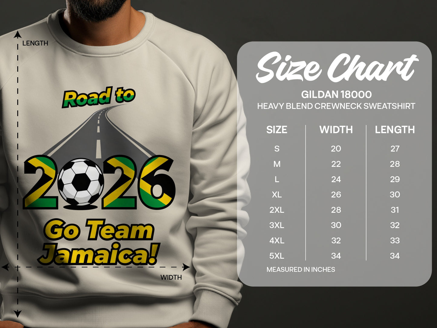 Road to 2026 Go Team Jamaica Crewneck Sweatshirt