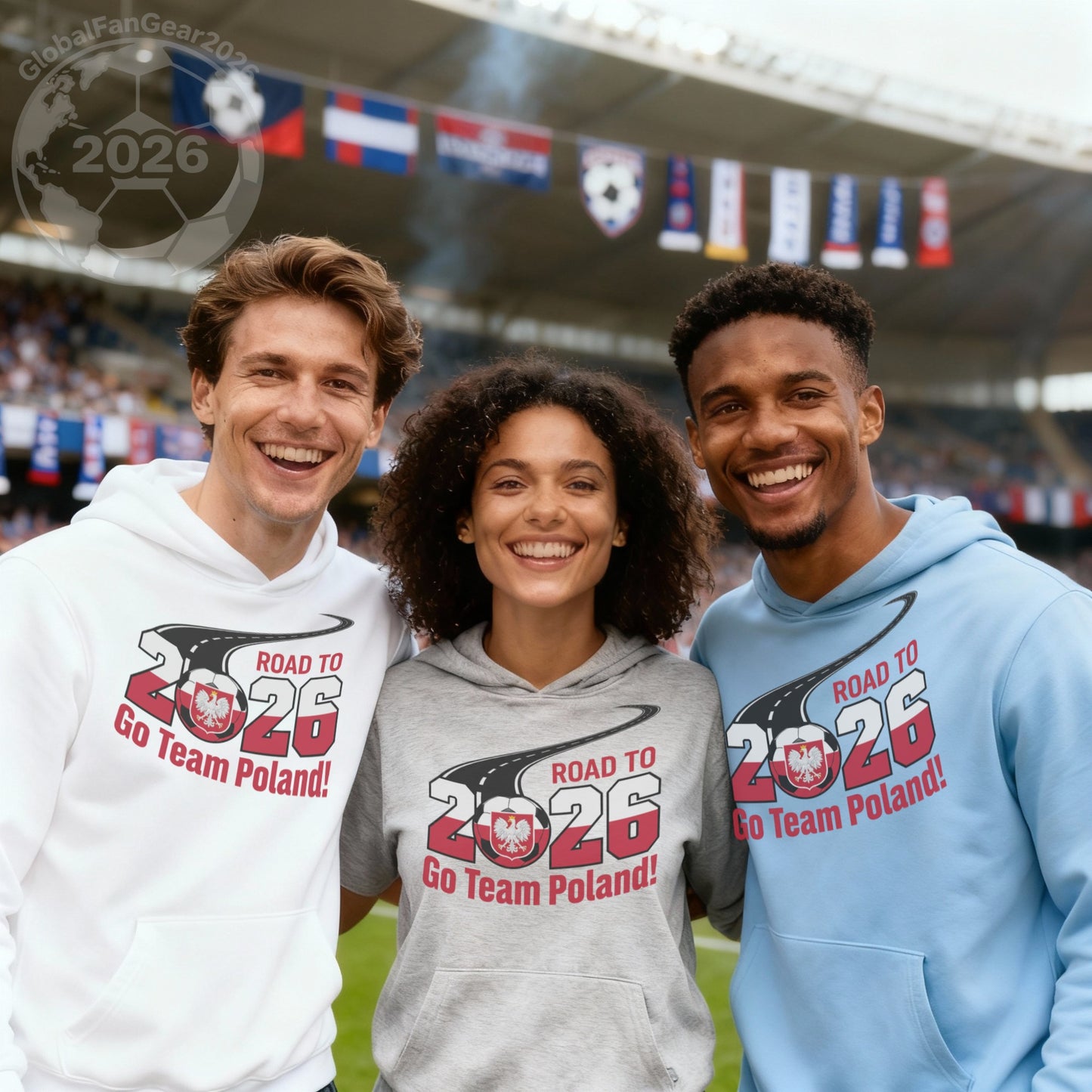 Road to 2026 Go Team Poland Global Fan Gear Hoodie