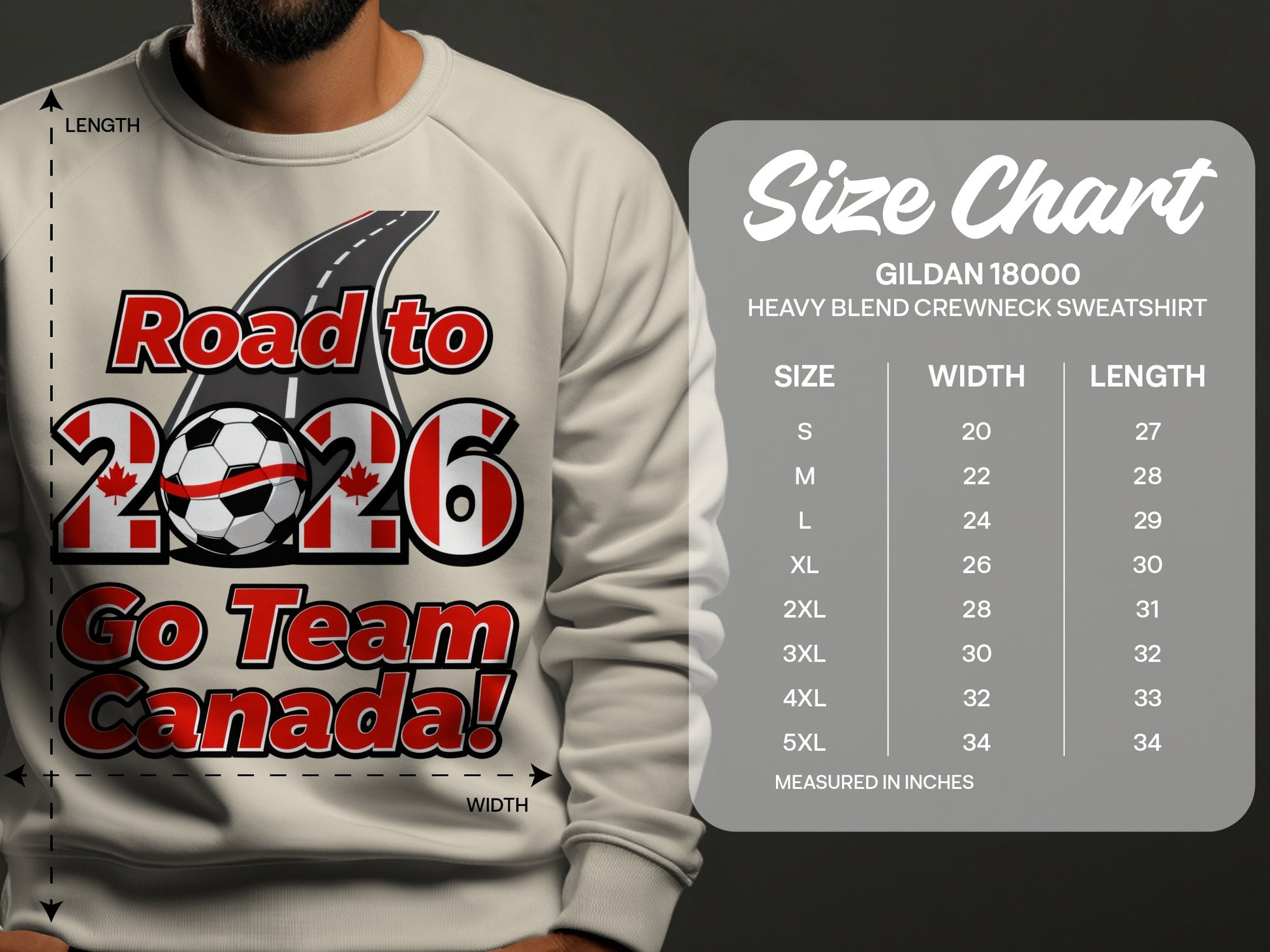 Road to 2026 Go Team Canada crewneck sweatshirt