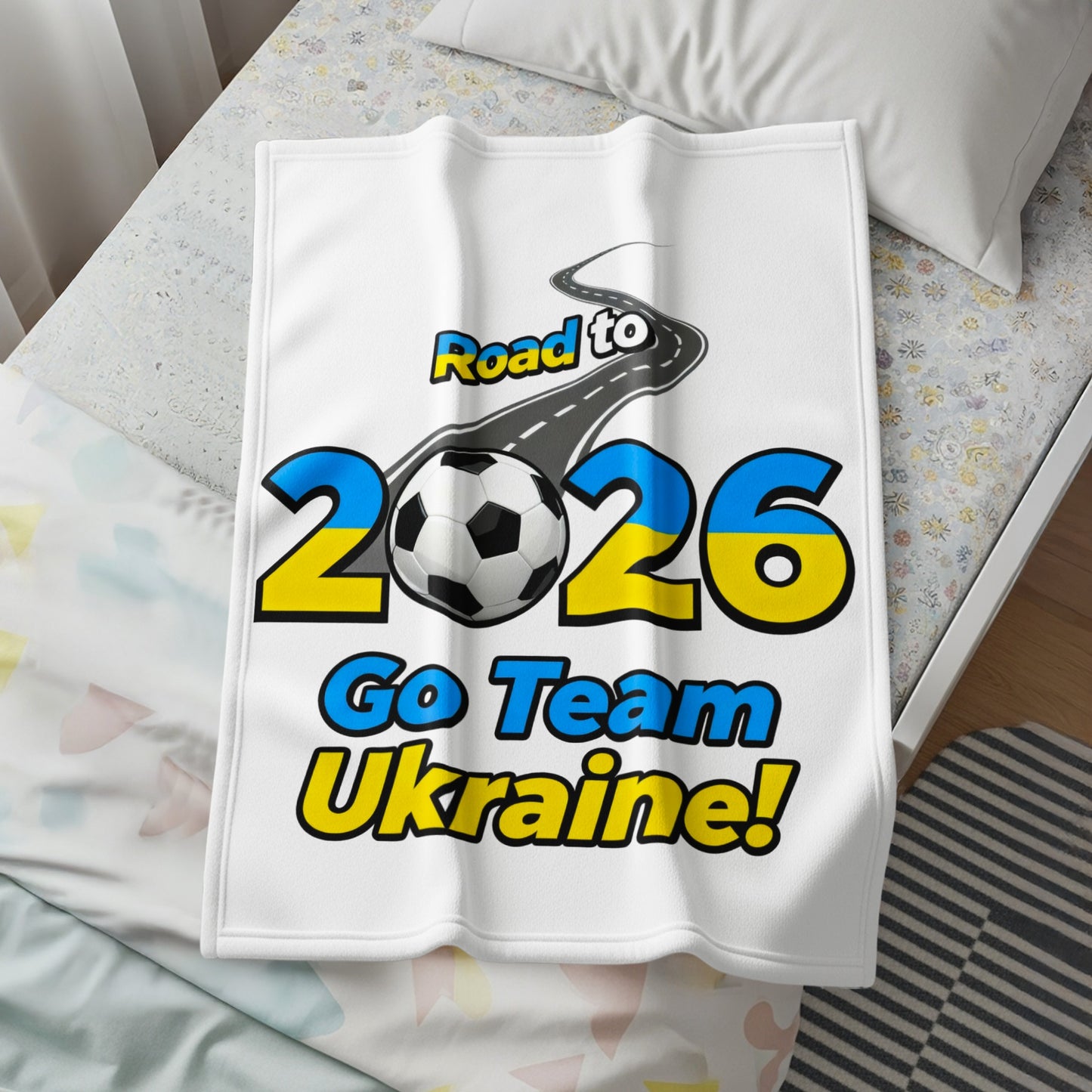 Road to 2026 Go Team Ukraine Soccer Blanket