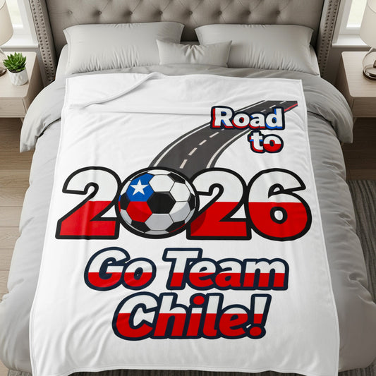 Road to 2026 Go Team Chile Soccer Theme Blanket