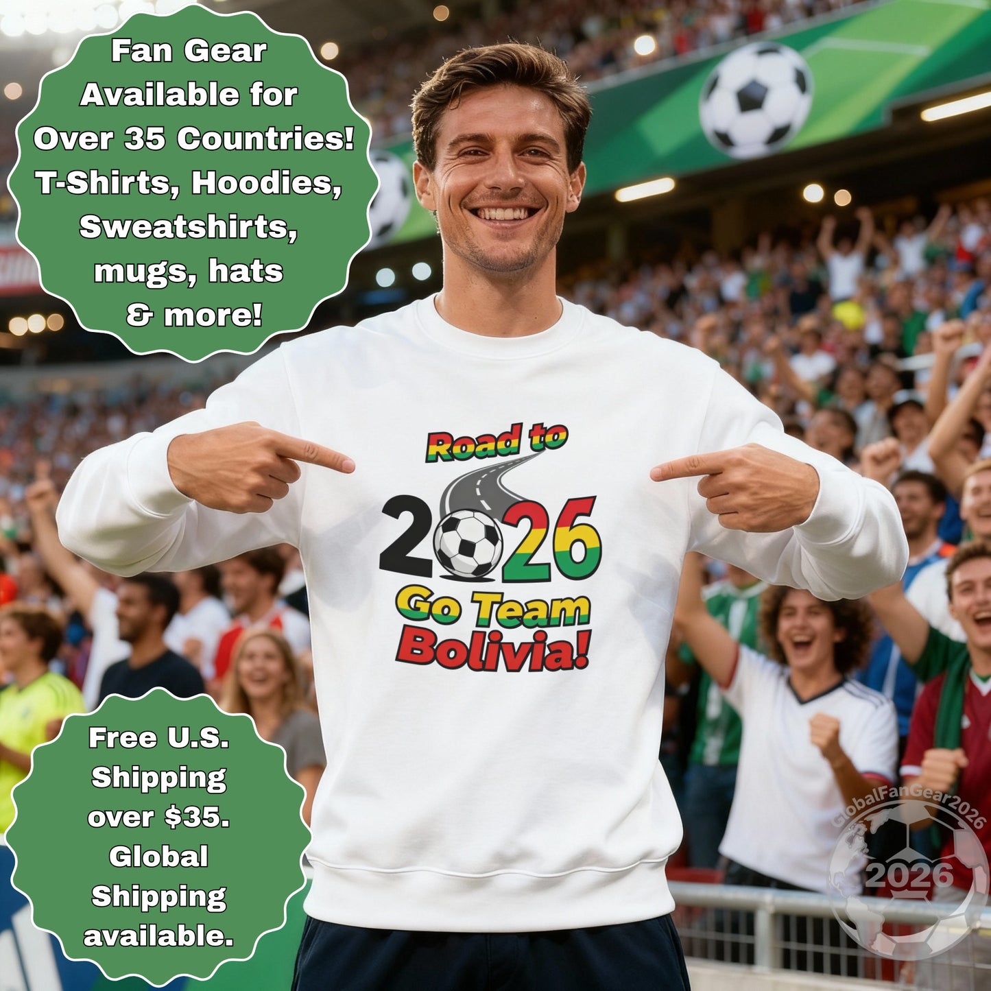 Road to 2026 Go Team Bolivia Sweatshirt Fan Gear