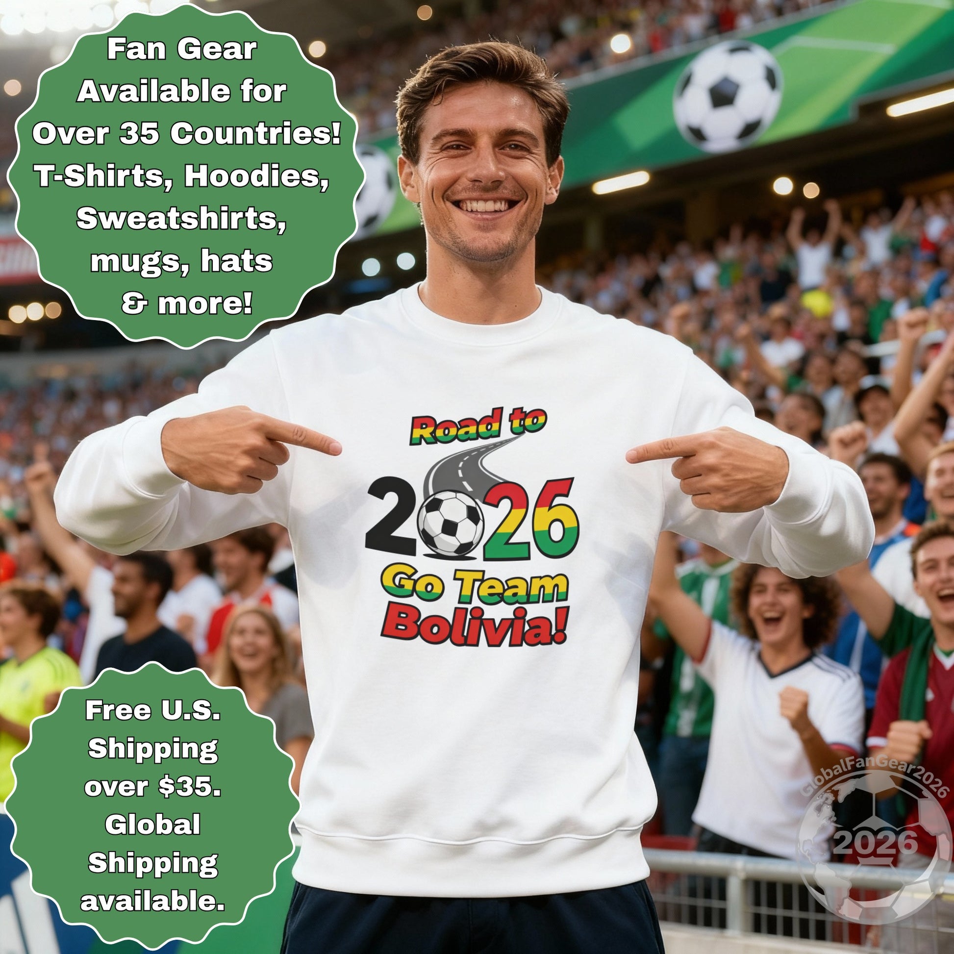 Road to 2026 Go Team Bolivia Sweatshirt Fan Gear