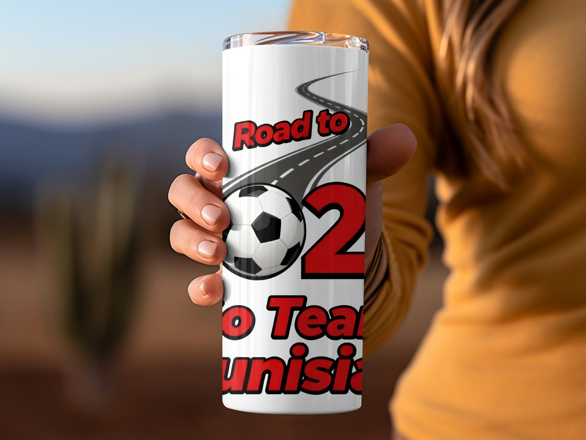 Road to Team Tunisia Soccer Fan Tumbler