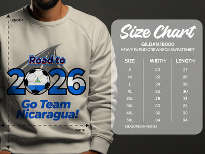 Road to 2026 Go Team Nicaragua Crewneck Sweatshirt