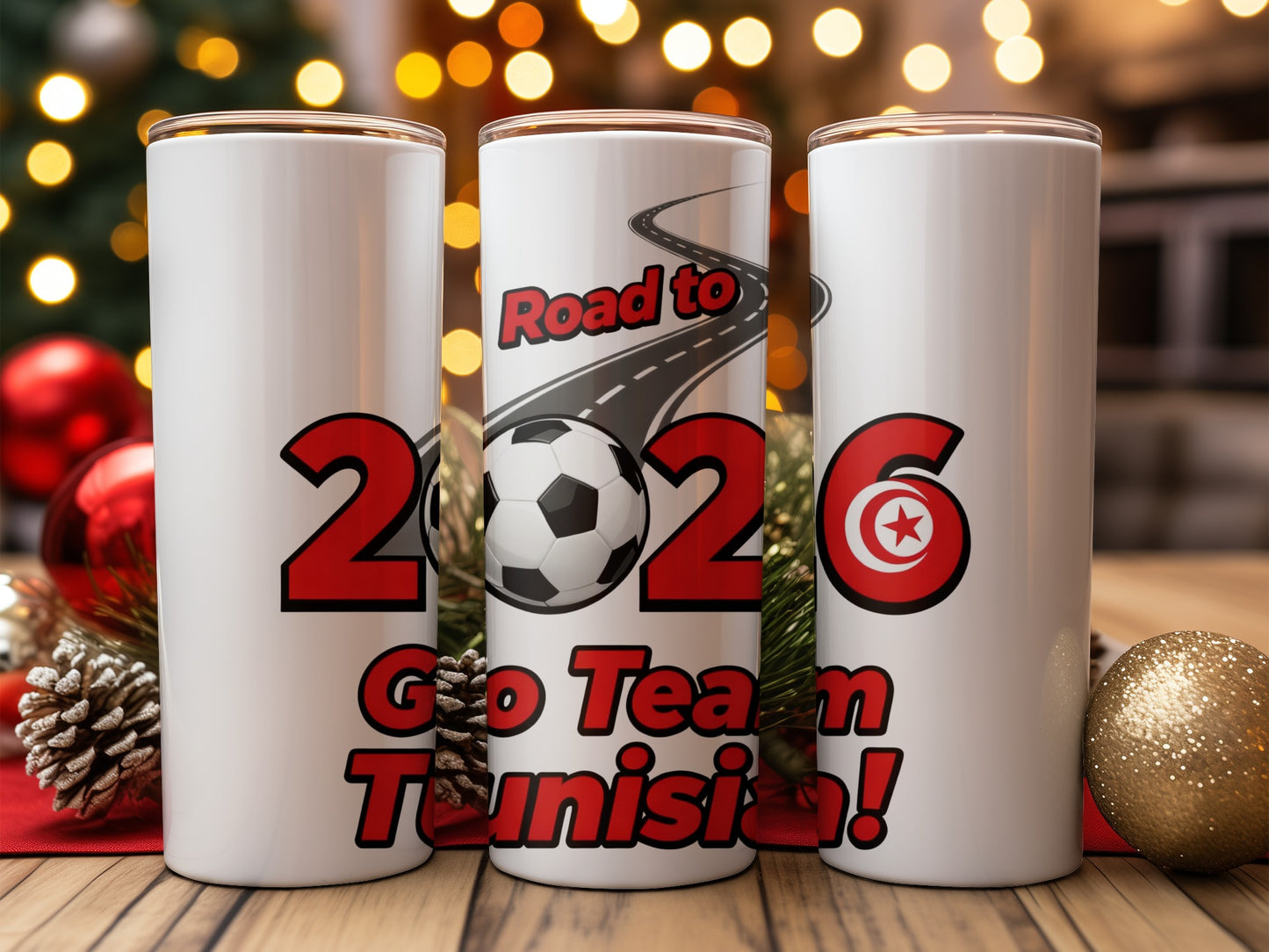 Road to 2026 Go Team Tunisia sublimation tumbler