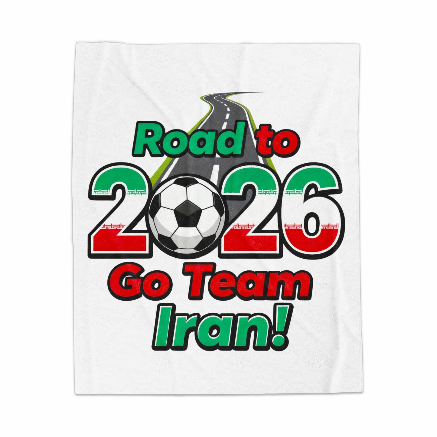 Road to 2026 Go Team Iran soccer themed blanket