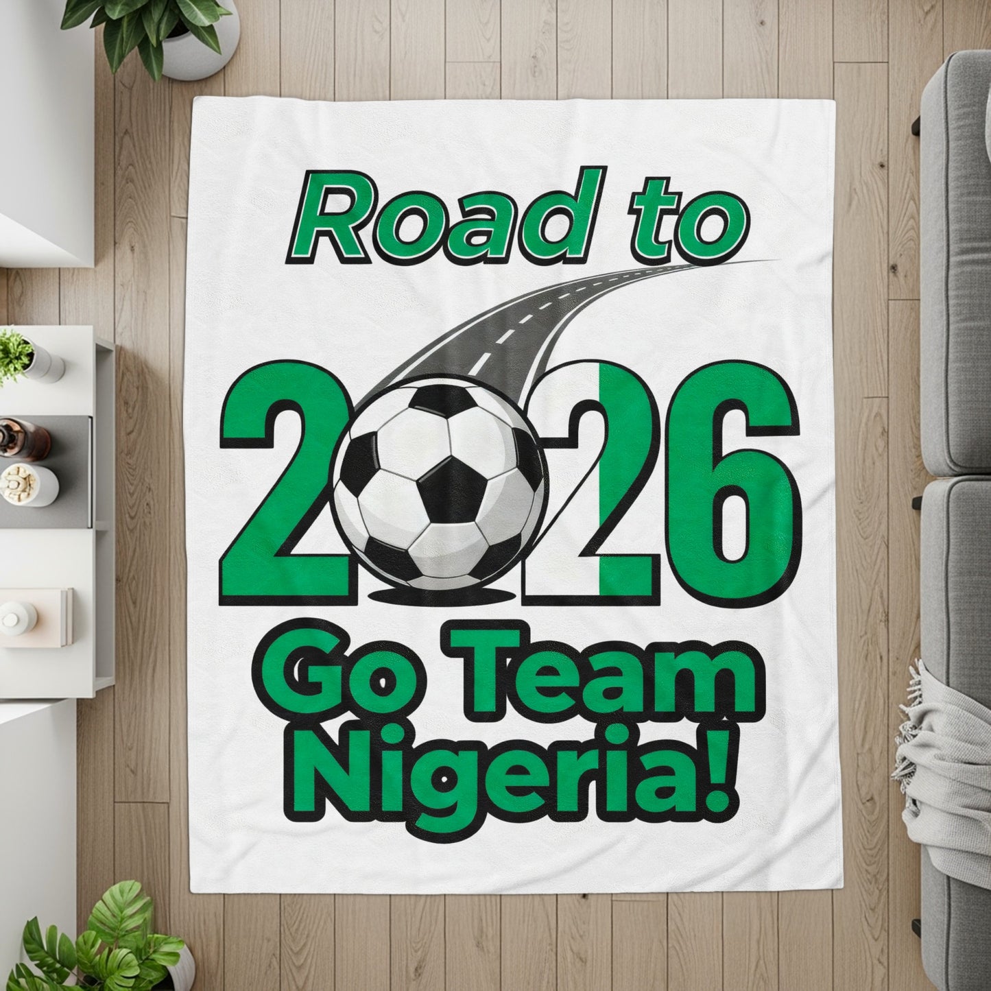 Road to 2026 Go Team Nigeria sports fan throw blanket