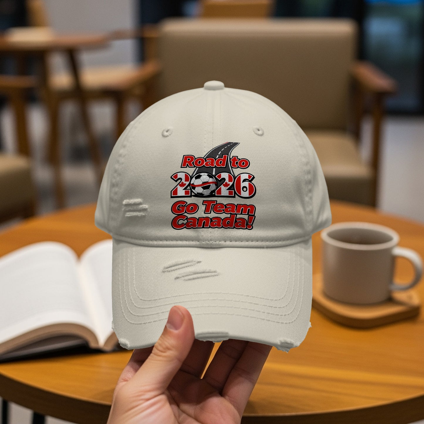 Road to 2026 Go Team Canada distressed ball cap