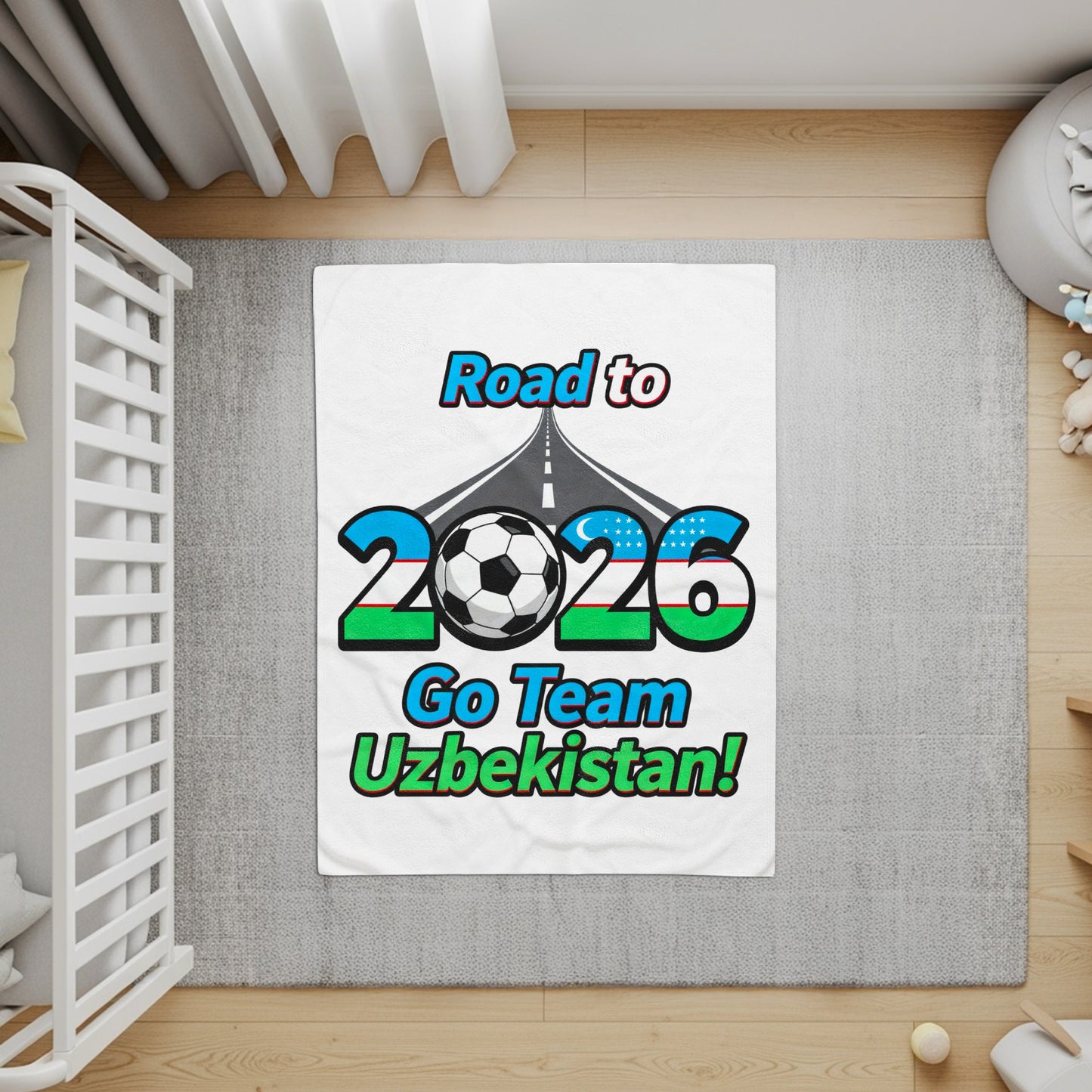 Road to 2026 Go Team Uzbekistan baby blanket