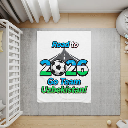 Road to 2026 Go Team Uzbekistan baby blanket