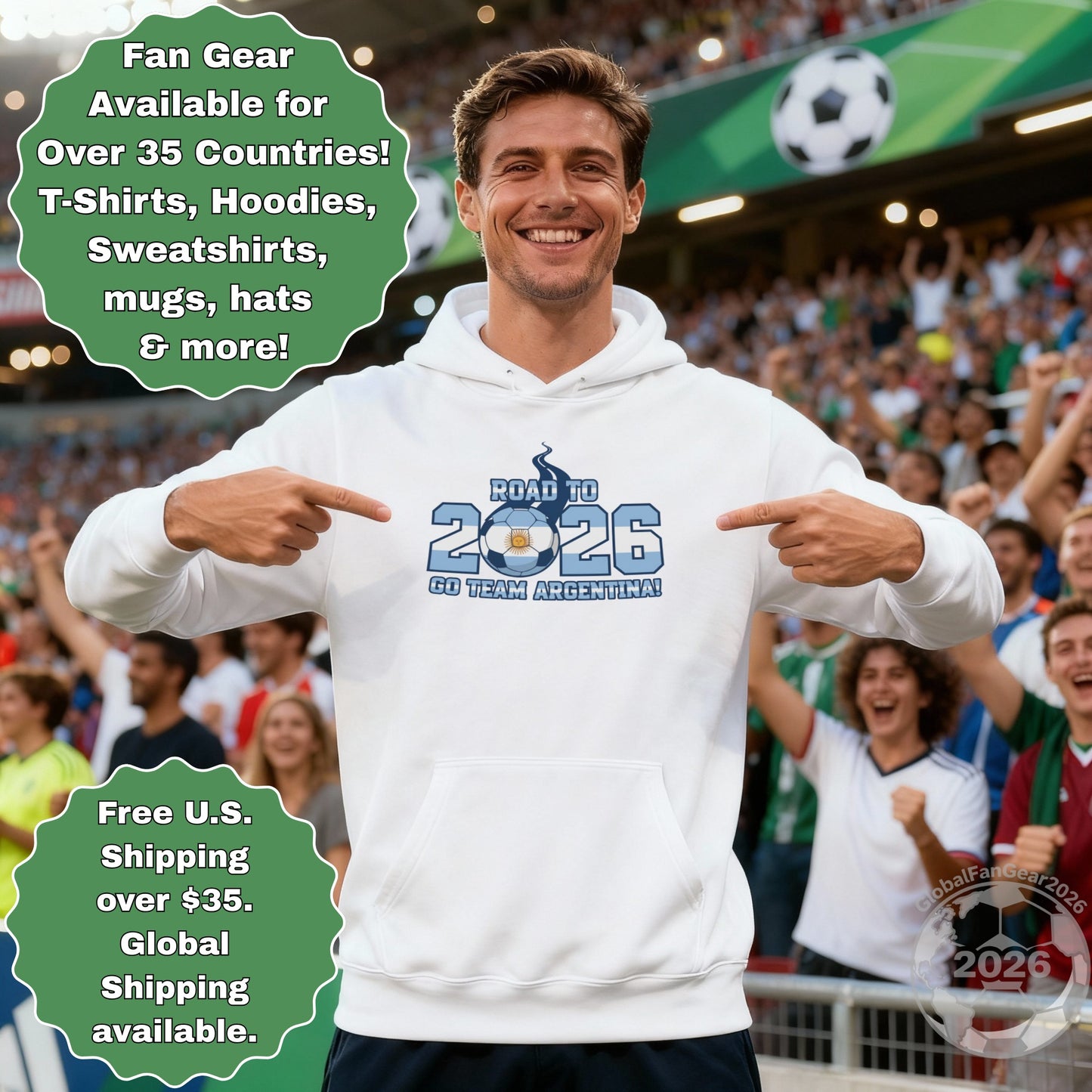 Road to 2026 Go Team Argentina Hoodie Fan Gear