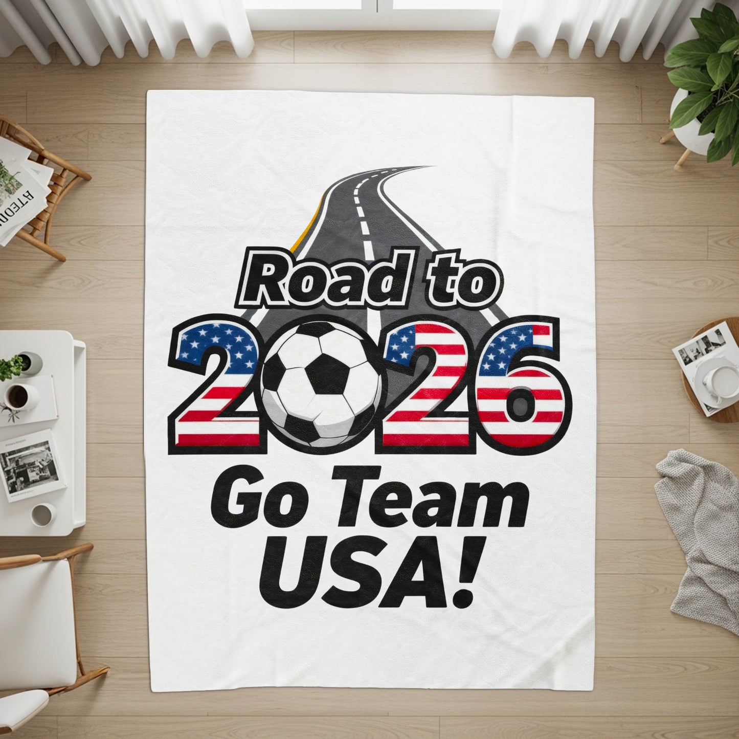 Road to 2026 Go Team USA soccer blanket