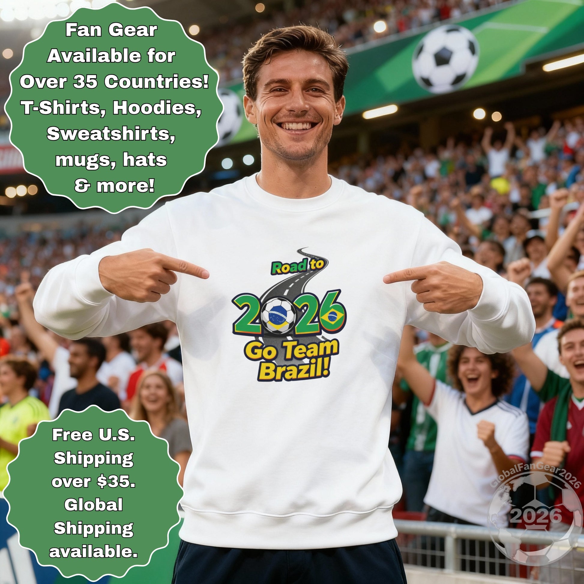 Road to 2026 Go Team Brazil fan gear sweatshirt