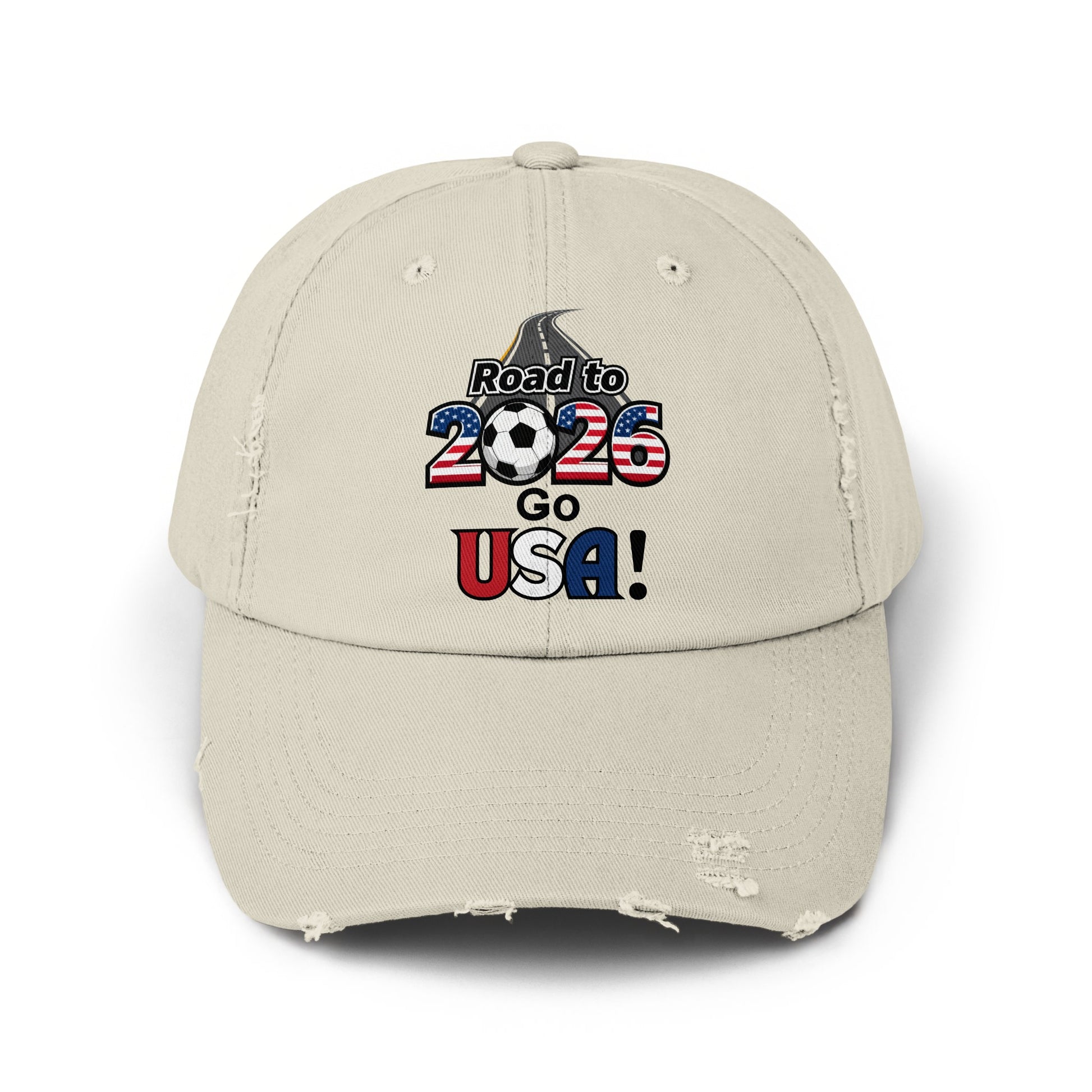 Road to 2026 Go USA Distressed Soccer Cap