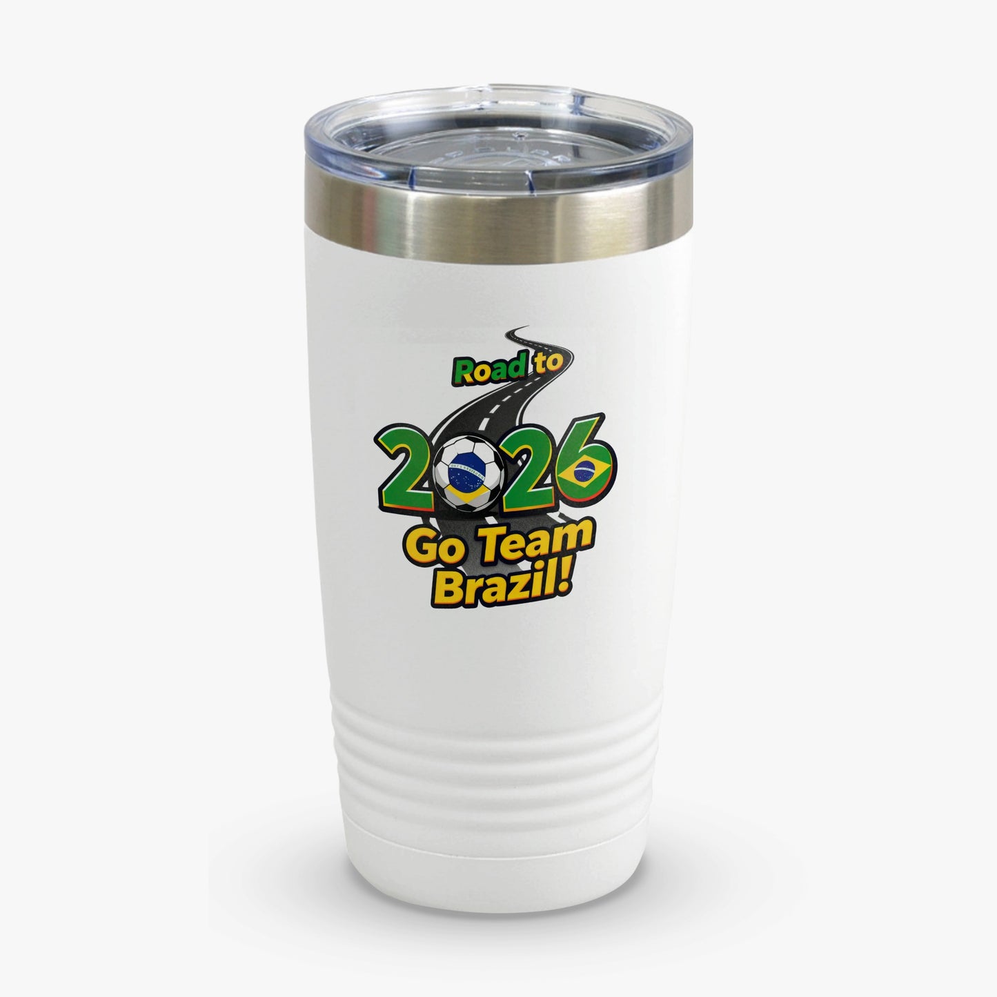 Road to 2026 Go Team Brazil Travel Mug for Sports Fans
