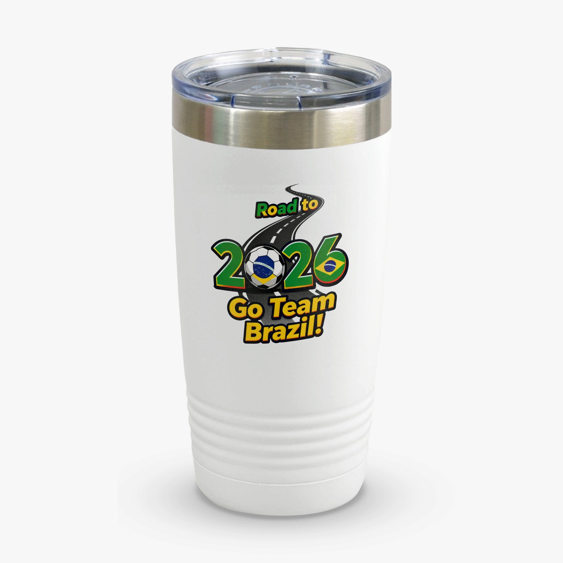 Road to 2026 Go Team Brazil Travel Mug for Sports Fans