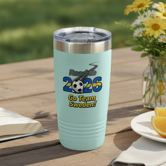 Road to 2026 Go Team Sweden travel mug