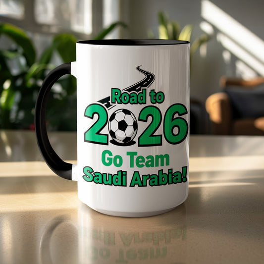 Road to 2026 Go Team Saudi Arabia coffee mug