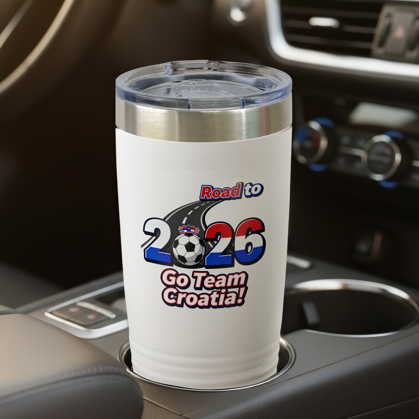 Go Team Croatia Road to 2026 travel mug