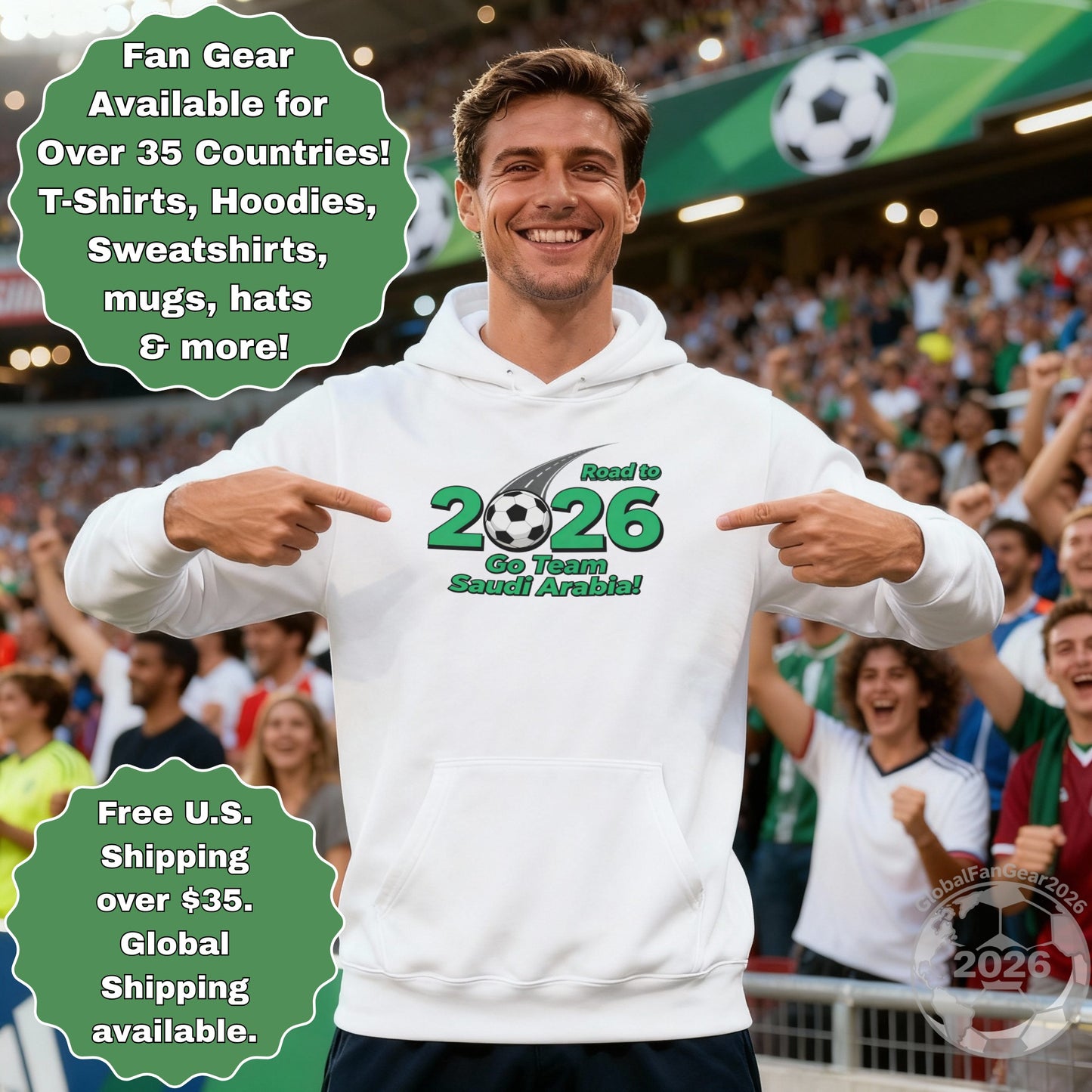 Road to 2026 Go Team Saudi Arabia Fan Hoodie