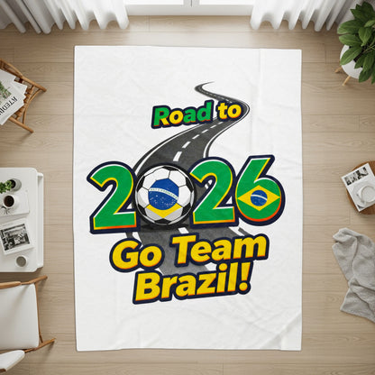 Road to 2026 Go Team Brazil Rug Soccer Enthusiast Decor