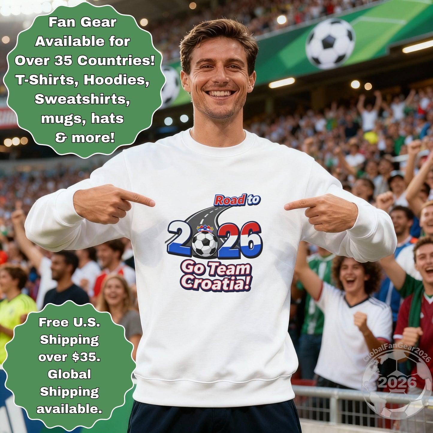 Road to 2026 Go Team Croatia Fan Gear Sweatshirt