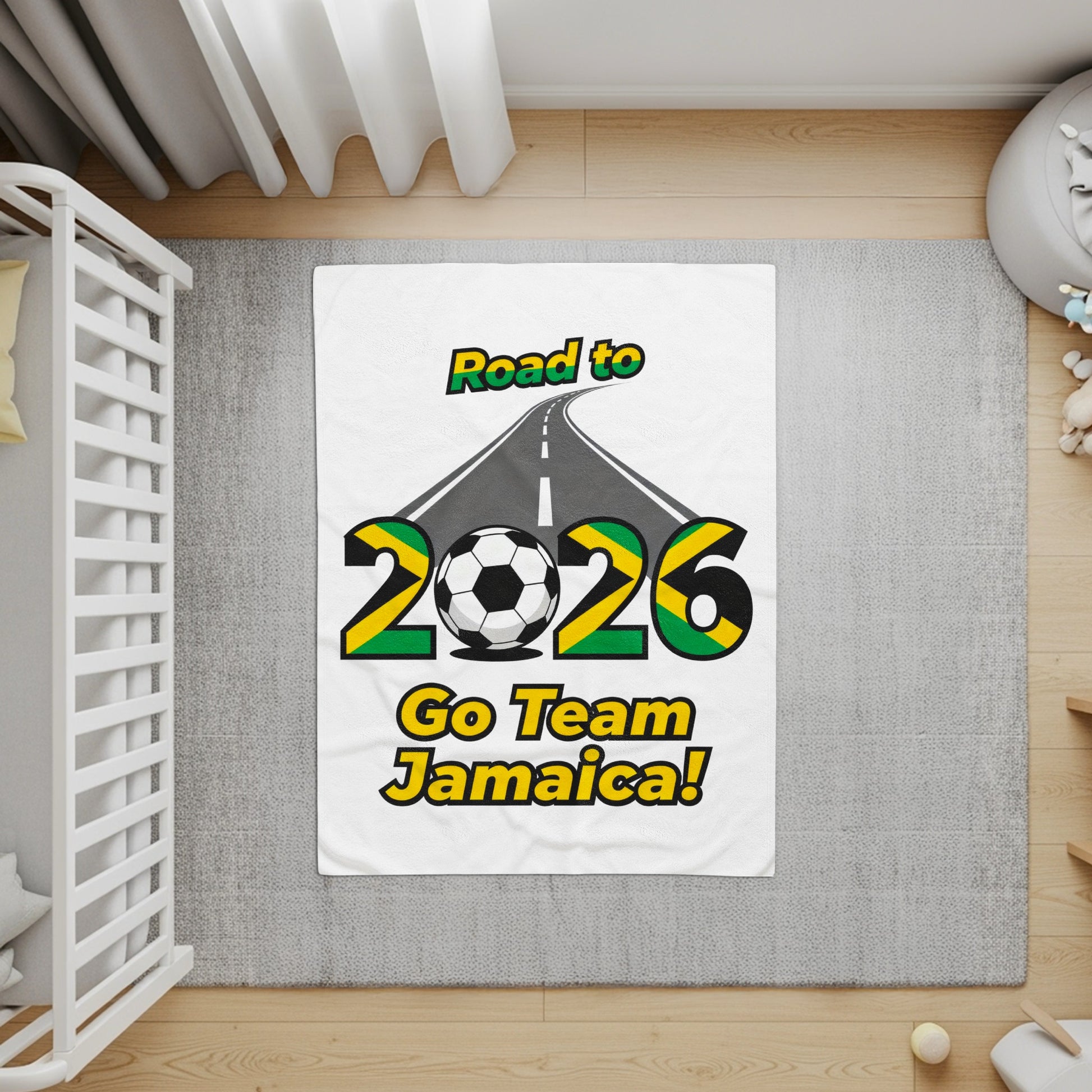 Road to 2026 Go Team Jamaica soccer print blanket